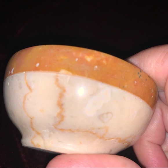 Small Two Tone Natural Stone Bowl 3” Diameter - Picture 3 of 5